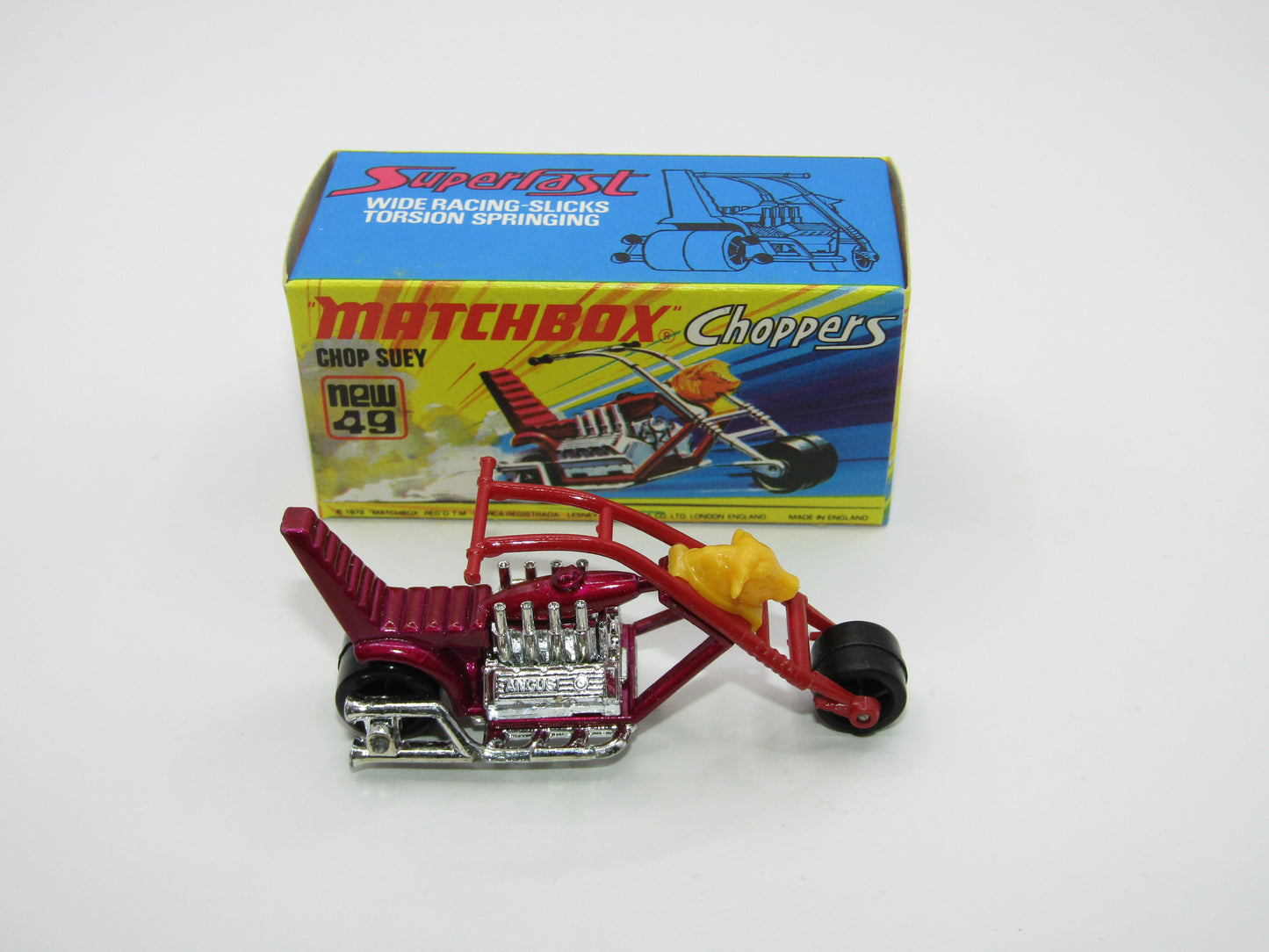 Matchbox Superfast 49B Chop Suey Magenta Maroon Handlebars
