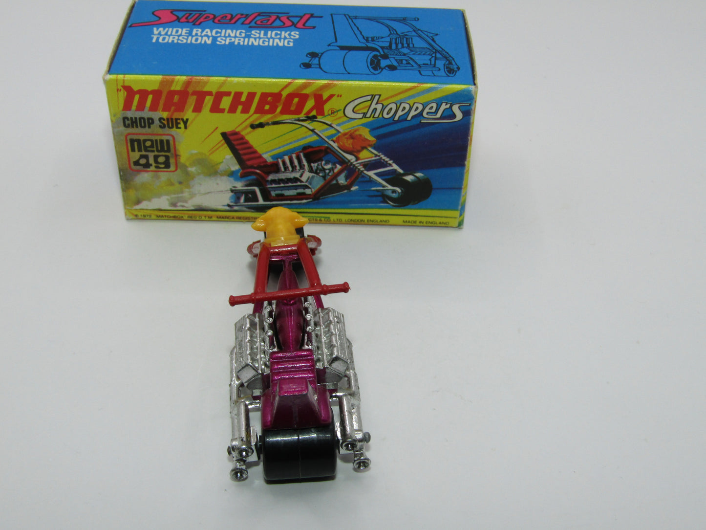 Matchbox Superfast 49B Chop Suey LIGHT PURPLE Maroon Handlebars