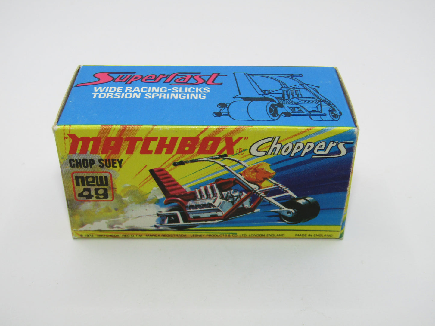 Matchbox Superfast 49B Chop Suey LIGHT PURPLE Maroon Handlebars