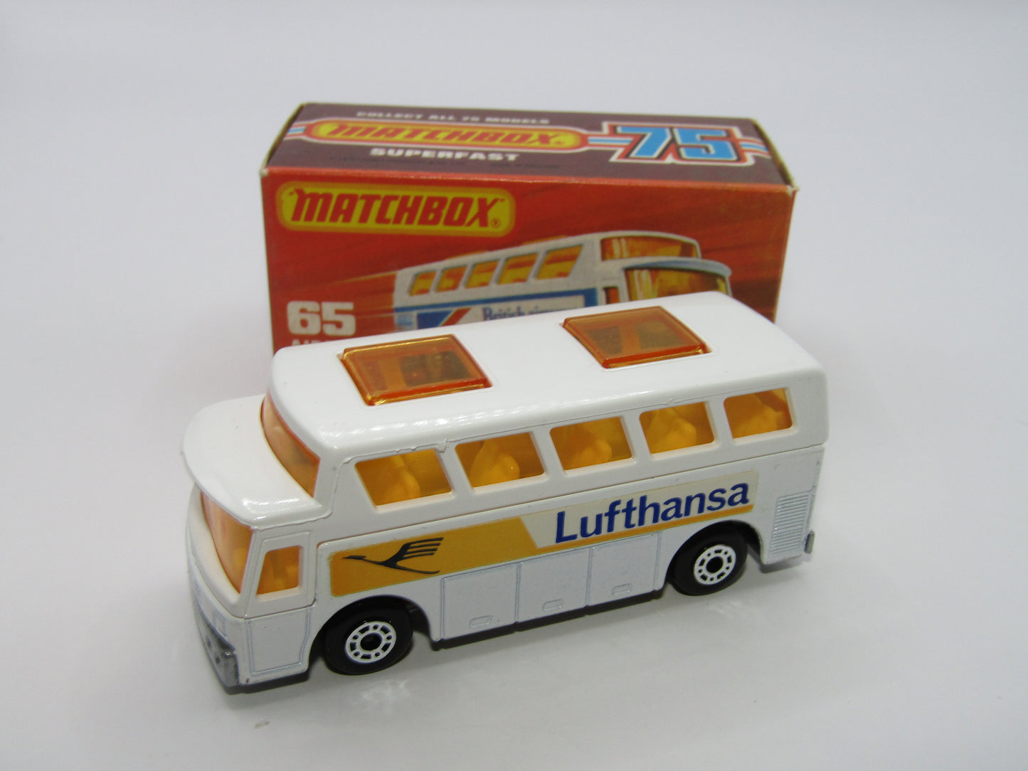 Matchbox Superfast 65B Airport Coach White Body Lufthansa Silver Base