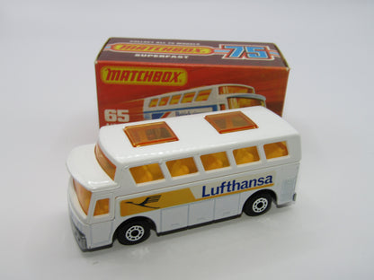 Matchbox Superfast 65B Airport Coach White Body Lufthansa Silver Base