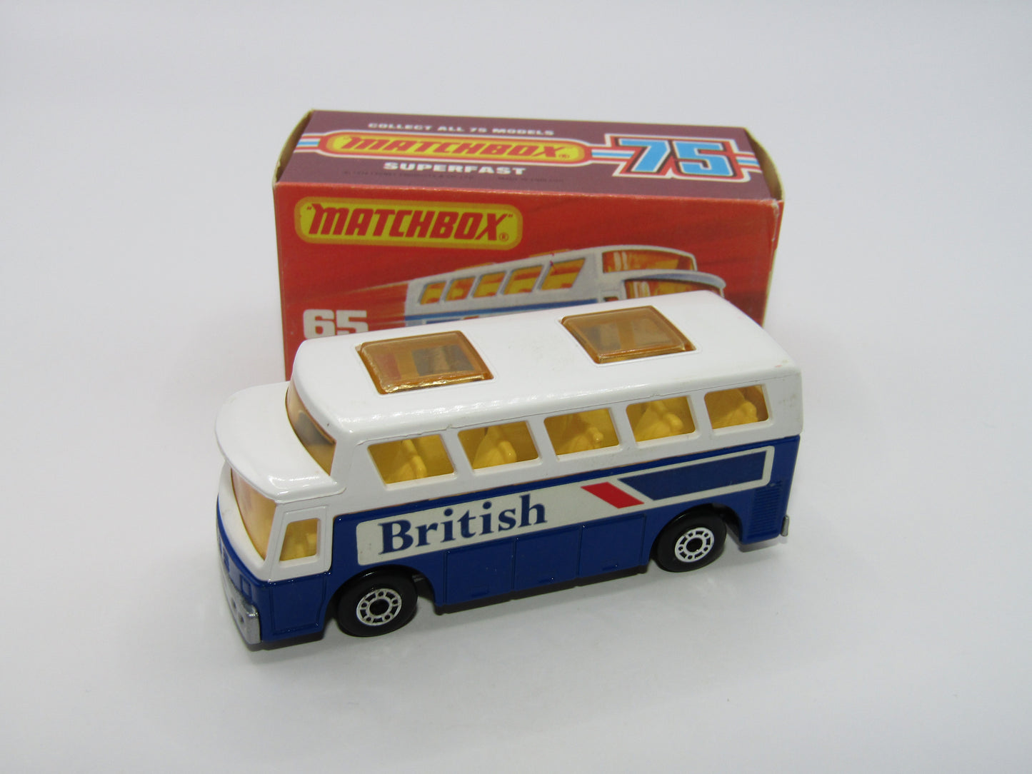 Matchbox Superfast 65B Airport Coach SOLID BLUE British to FRONT