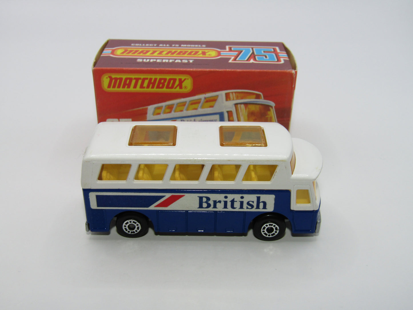 Matchbox Superfast 65B Airport Coach SOLID BLUE British to FRONT