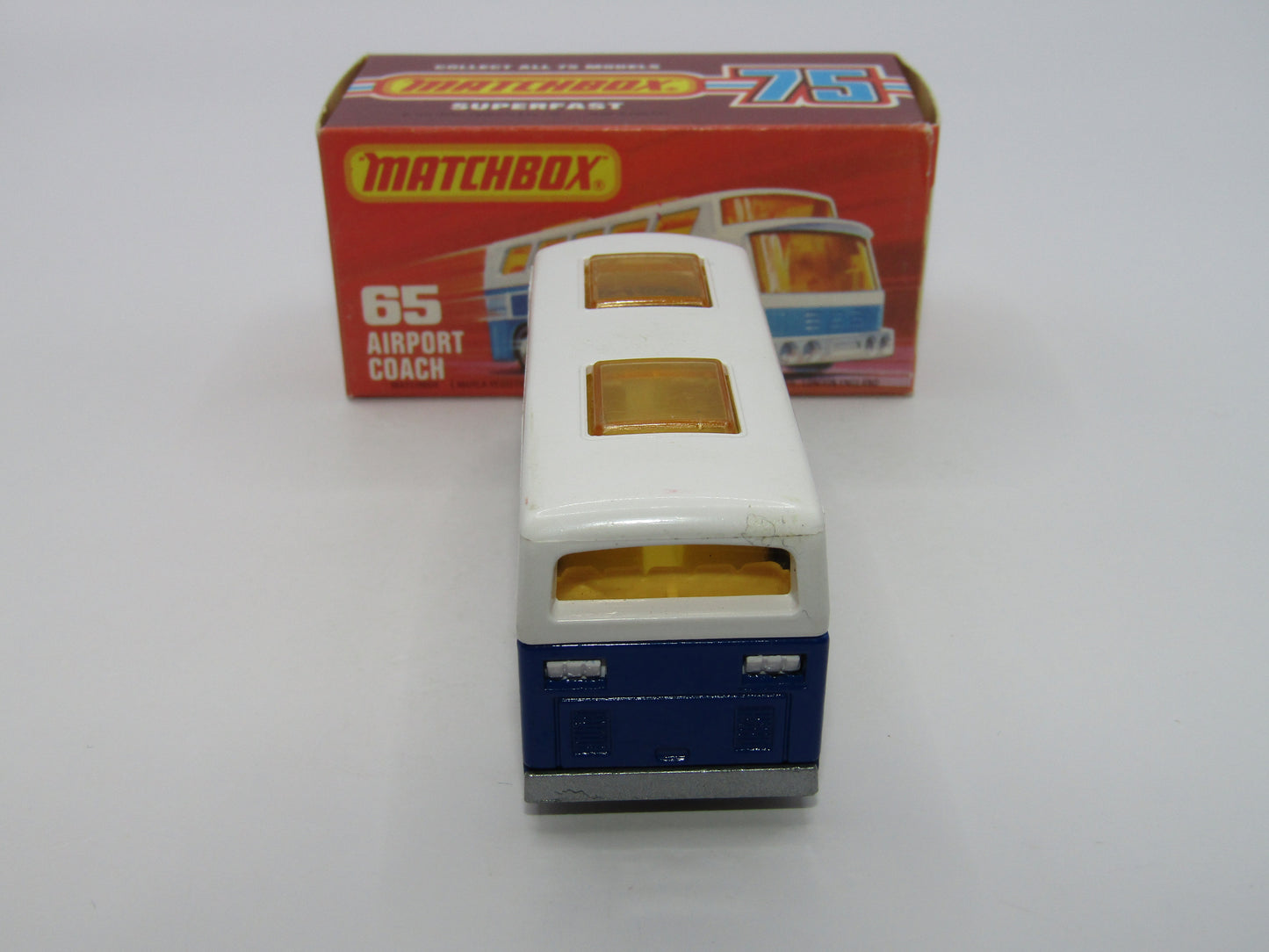 Matchbox Superfast 65B Airport Coach SOLID BLUE British to FRONT