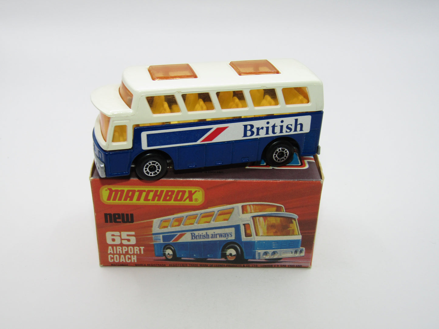 Matchbox Superfast 65B Airport Coach SOLID BLUE British to REAR
