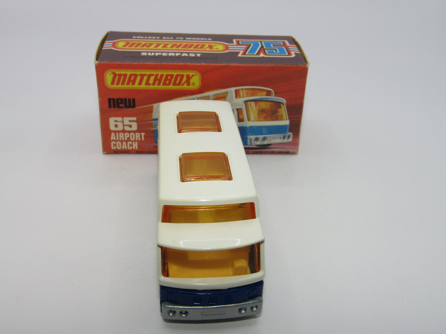 Matchbox Superfast 65B Airport Coach SOLID BLUE British to REAR