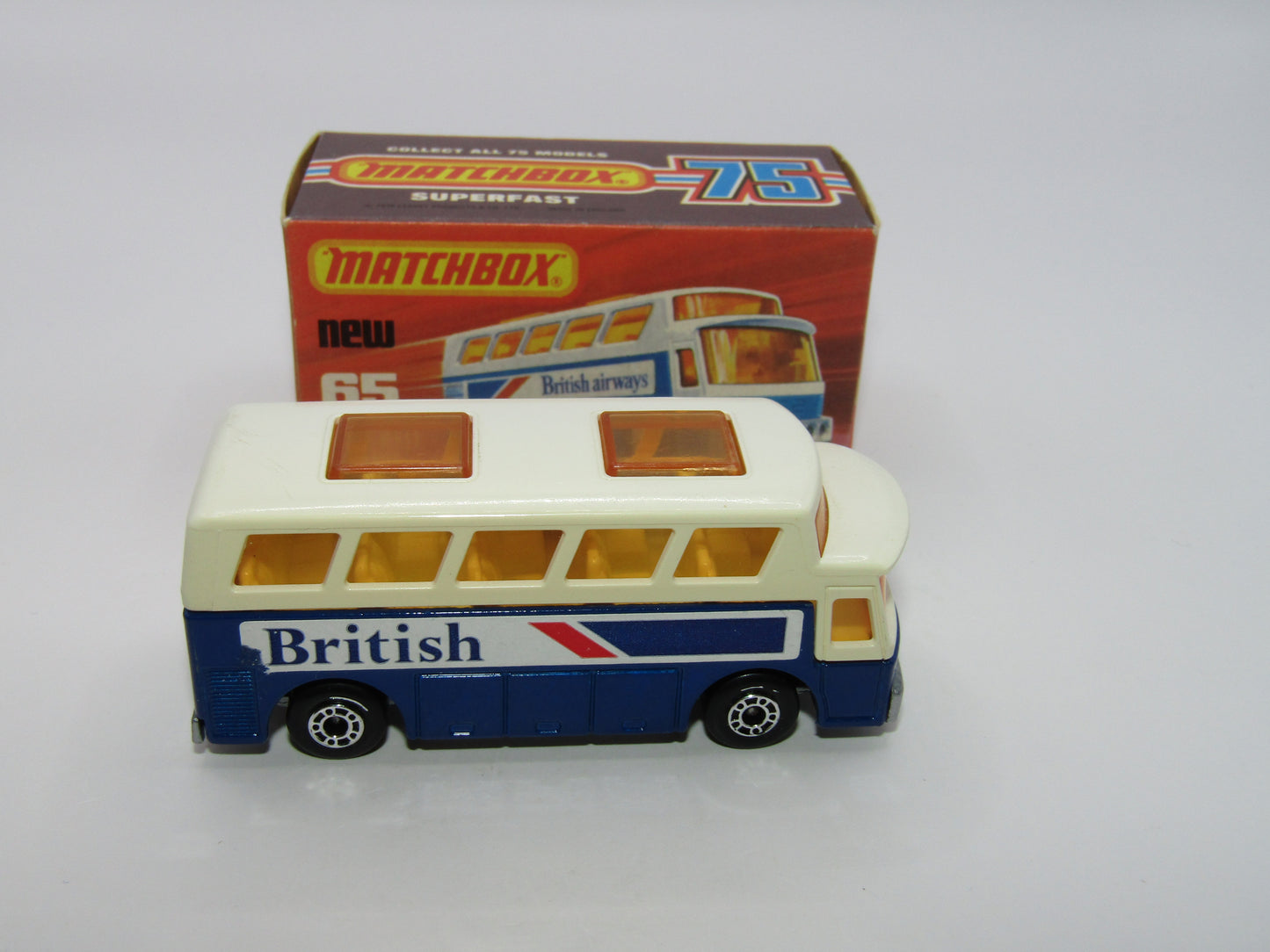 Matchbox Superfast 65B Airport Coach SOLID BLUE British to REAR