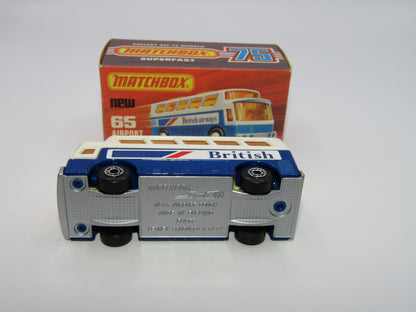 Matchbox Superfast 65B Airport Coach SOLID BLUE British to REAR
