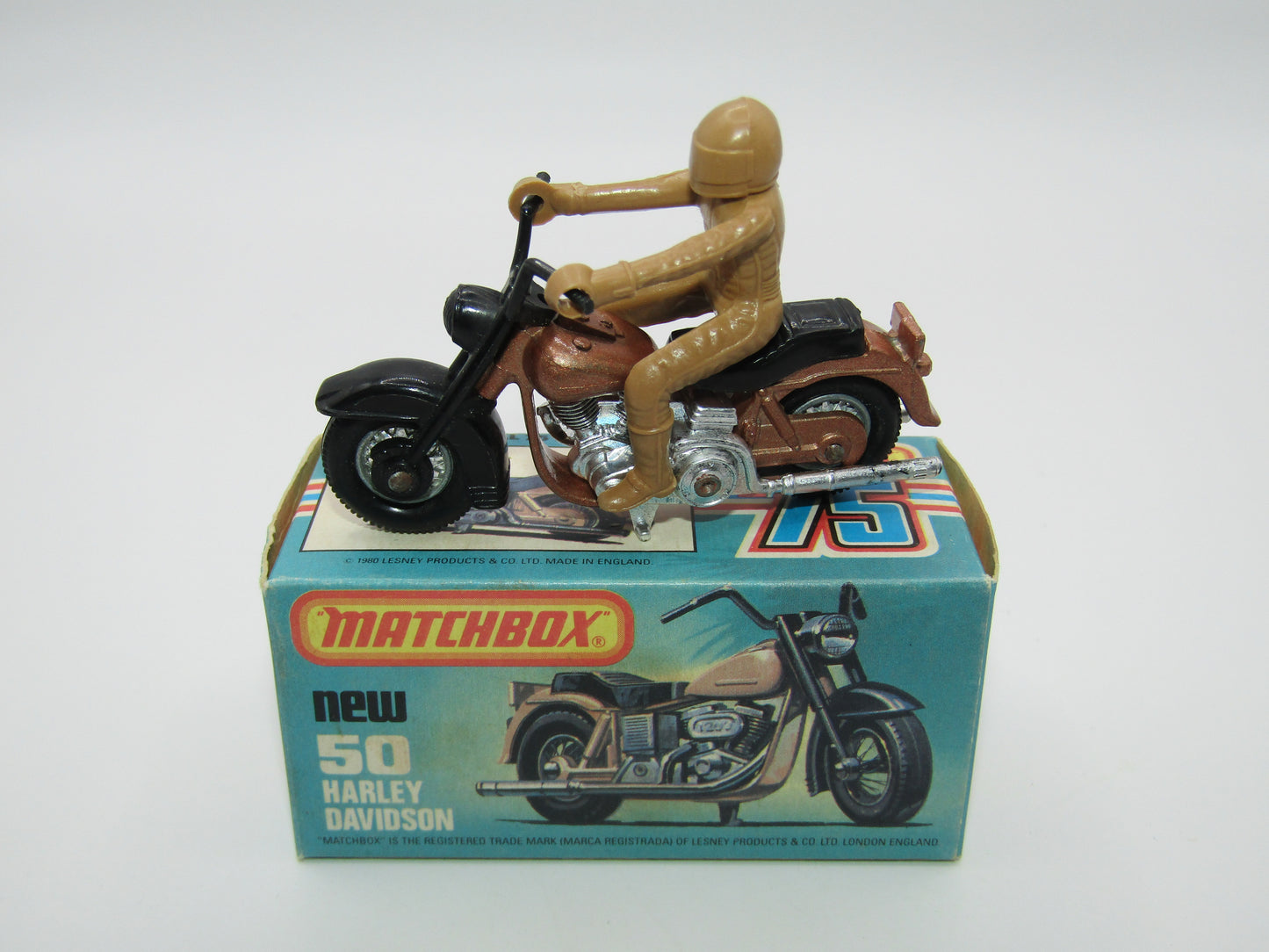 Matchbox Superfast 50C Harley Davidson Copper with Rider