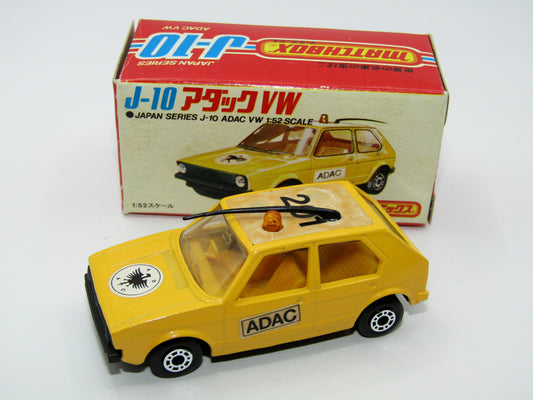 Matchbox Superfast Japan Series J-10 7C VW Golf CLEAR WINDOWS Yellow Interior