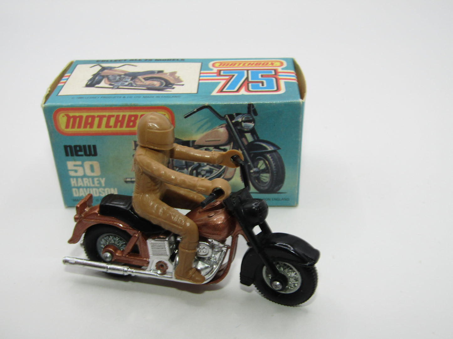 Matchbox Superfast 50C Harley Davidson Copper with Rider