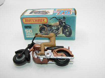 Matchbox Superfast 50C Harley Davidson Copper with Rider