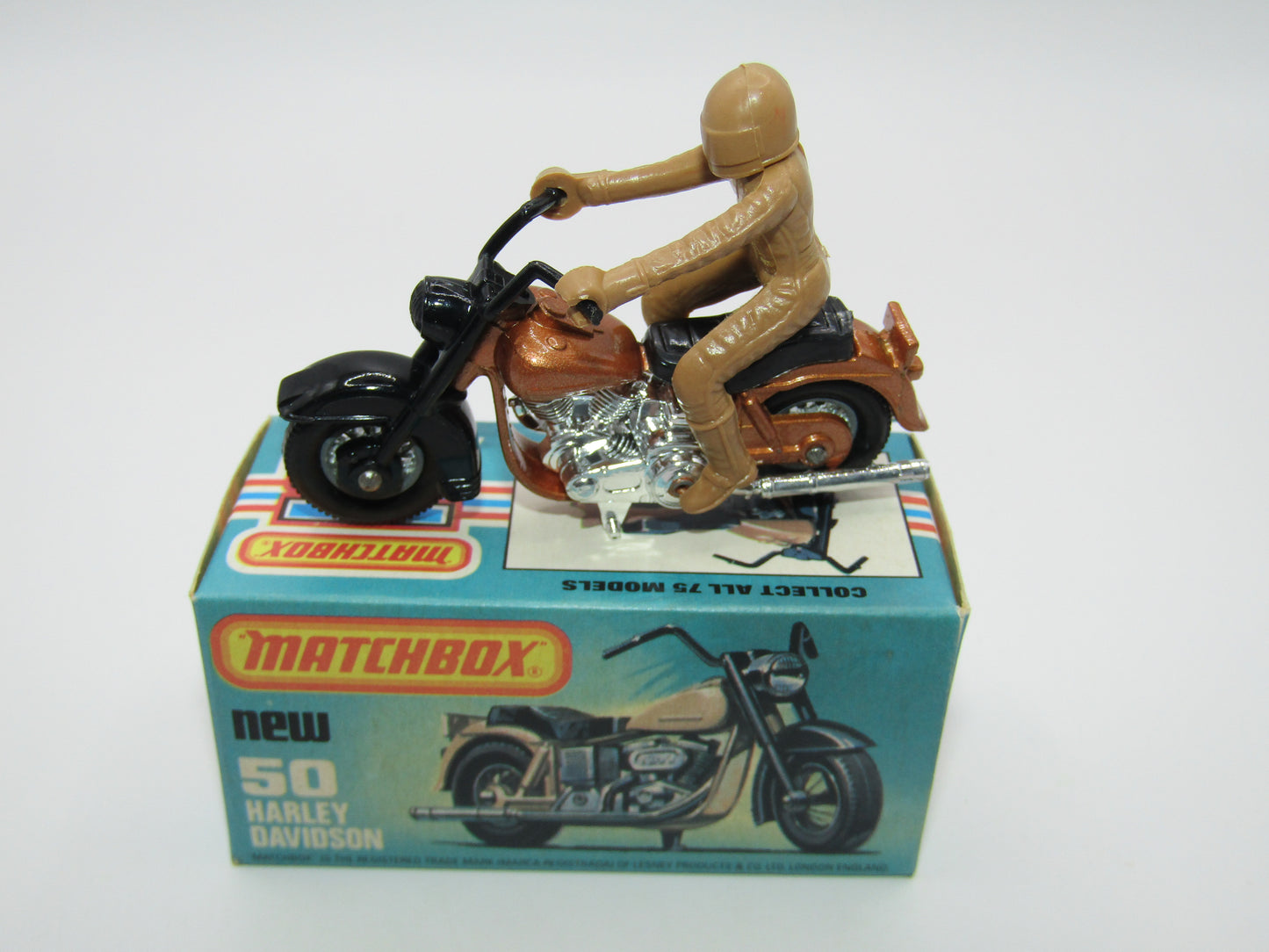 Matchbox Superfast 50C Harley Davidson Bronze with Rider