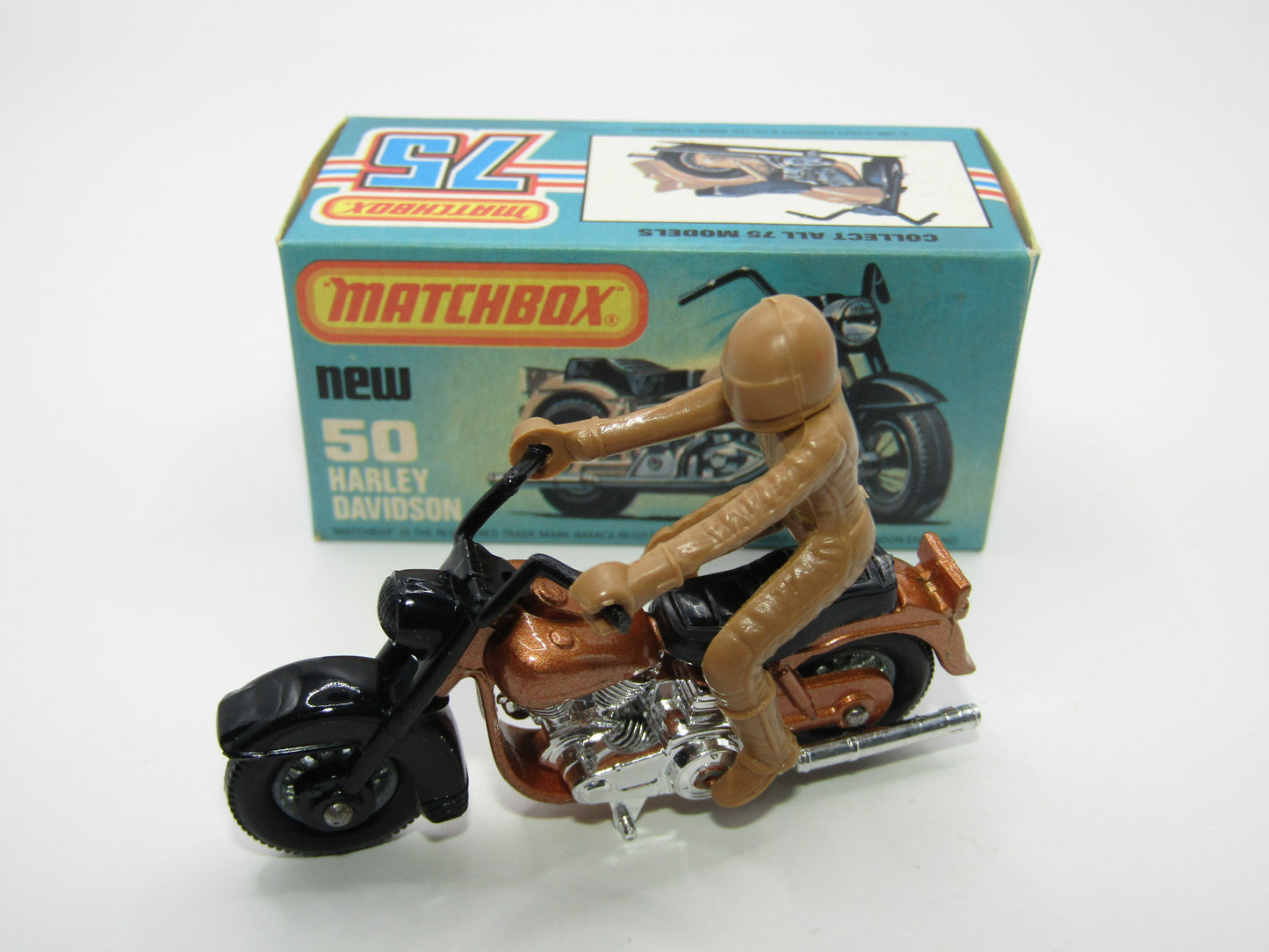 Matchbox Superfast 50C Harley Davidson Bronze with Rider