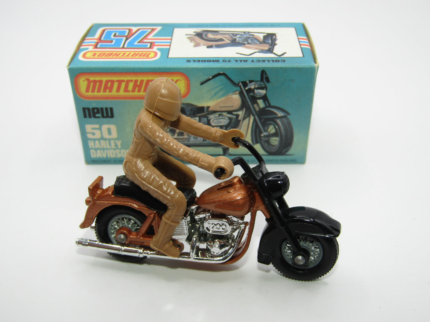 Matchbox Superfast 50C Harley Davidson Bronze with Rider