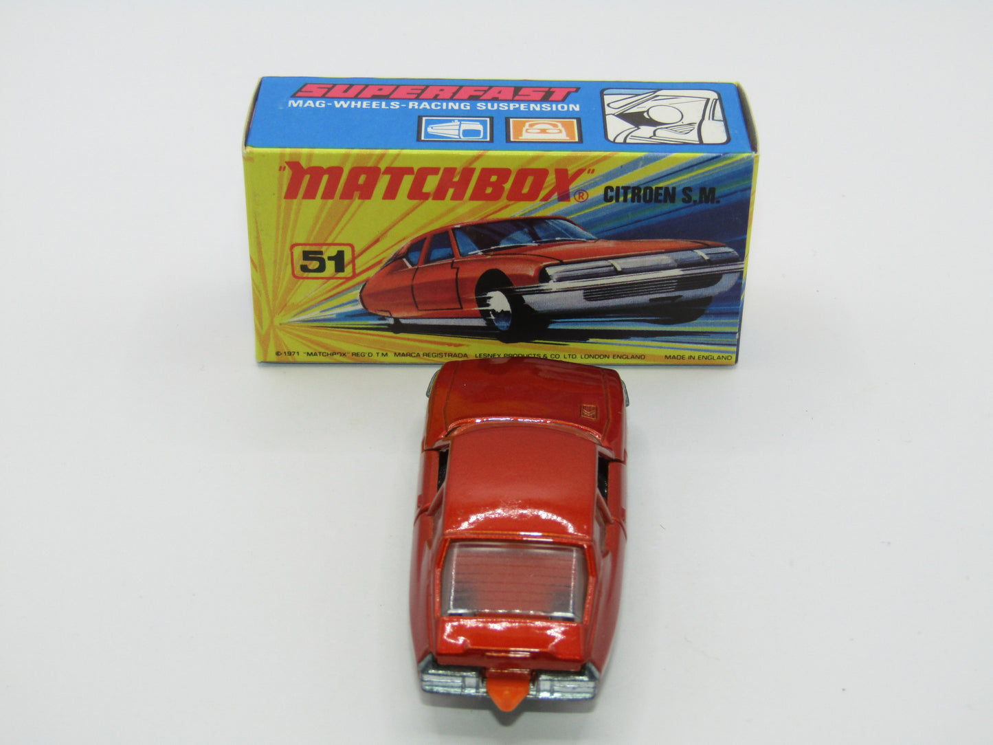 Matchbox Superfast 51B Citroen SM Bronze DARK ORANGE Interior
