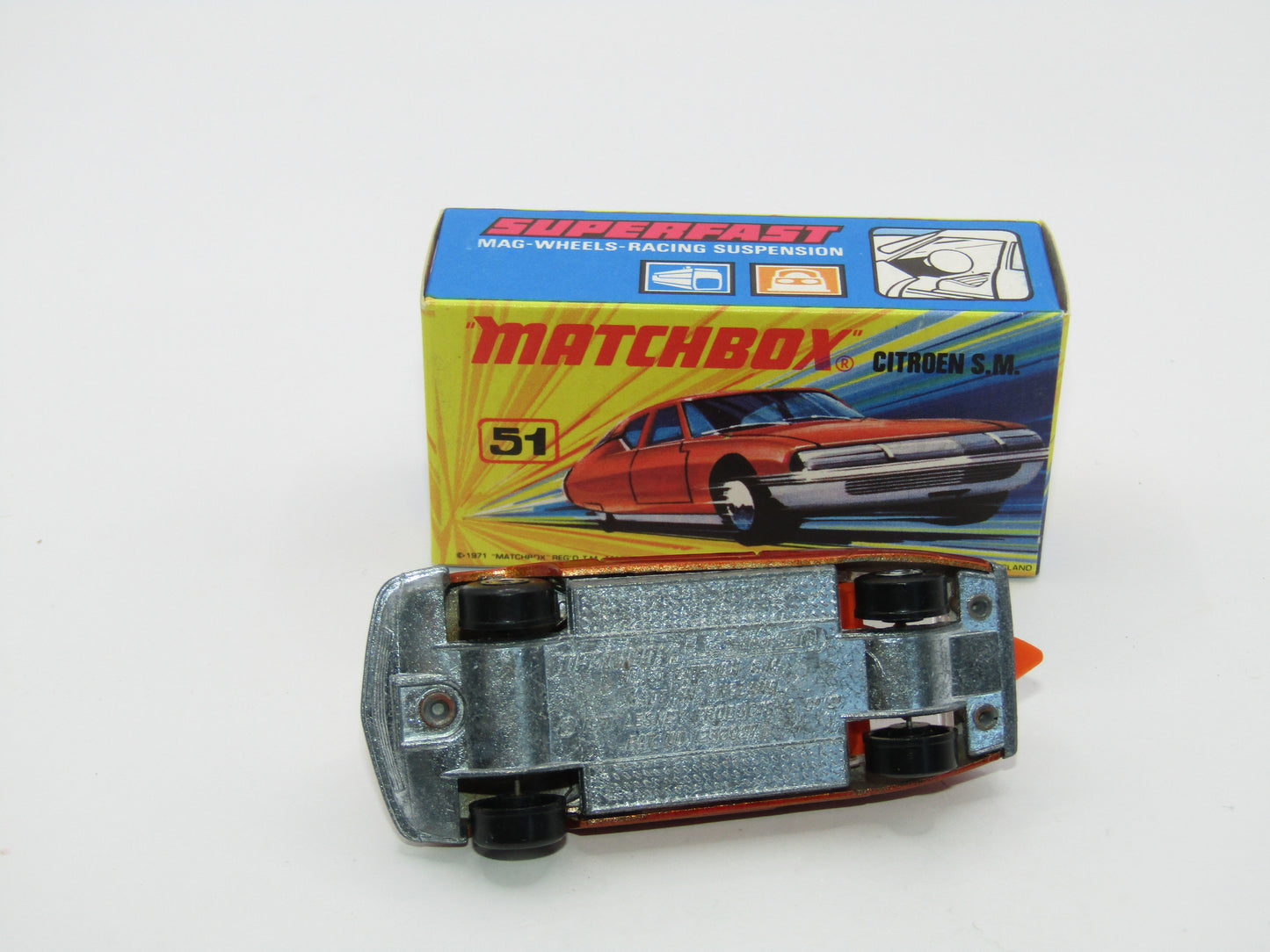Matchbox Superfast 51B Citroen SM Bronze DARK ORANGE Interior