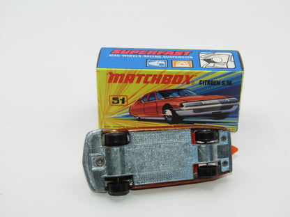 Matchbox Superfast 51B Citroen SM Bronze DARK ORANGE Interior