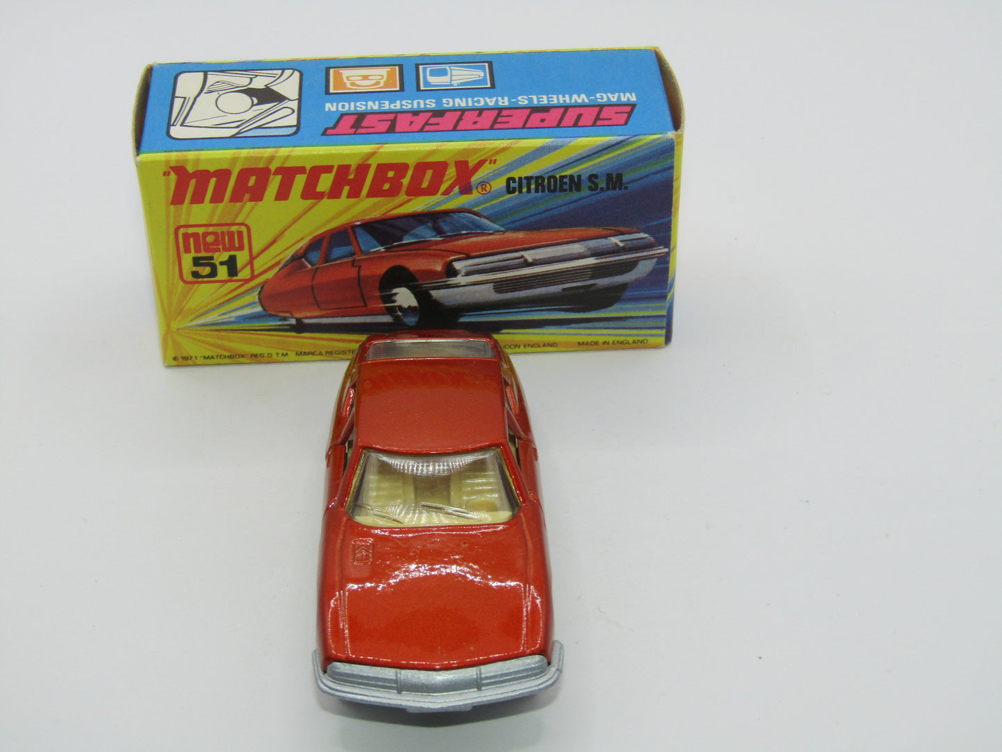 Matchbox Superfast 51B Citroen SM Light Bronze SILVER BASE
