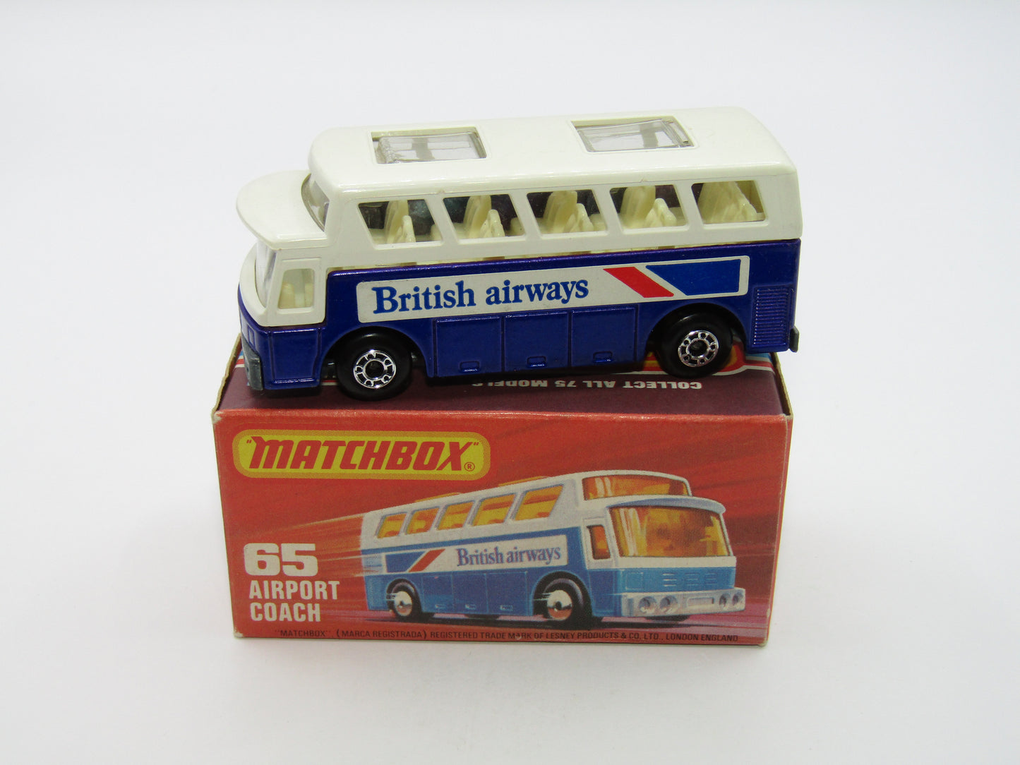 Matchbox Superfast 65B Airport Coach British Airways CLEAR Windows