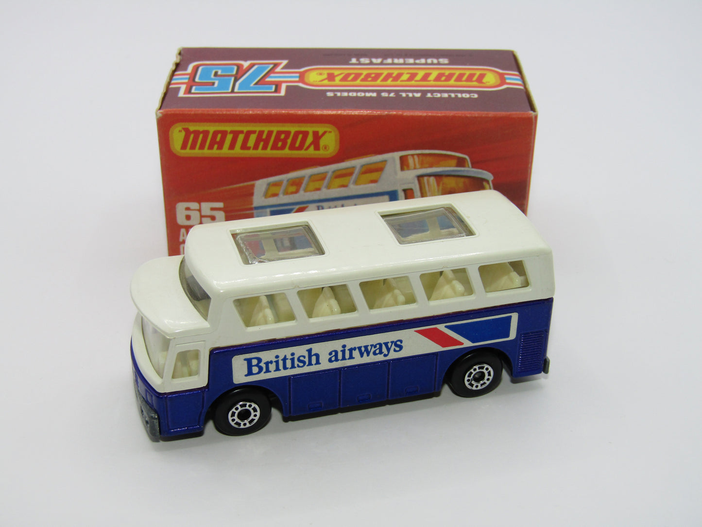Matchbox Superfast 65B Airport Coach British Airways CLEAR Windows