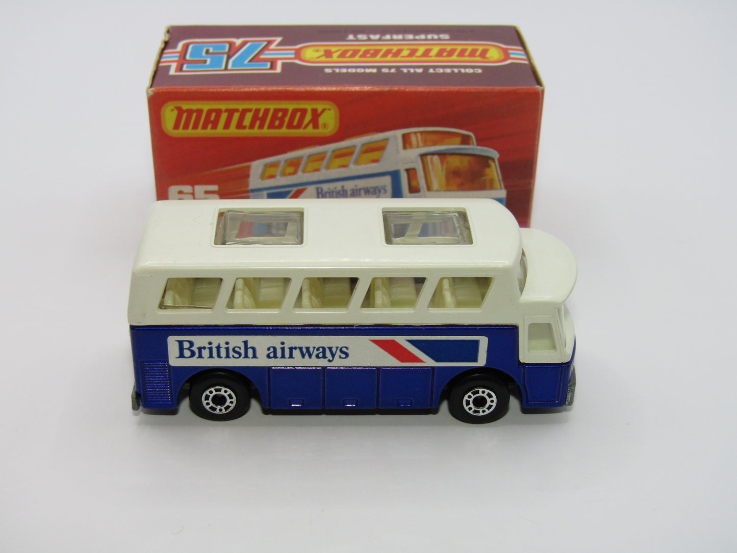 Matchbox Superfast 65B Airport Coach British Airways CLEAR Windows