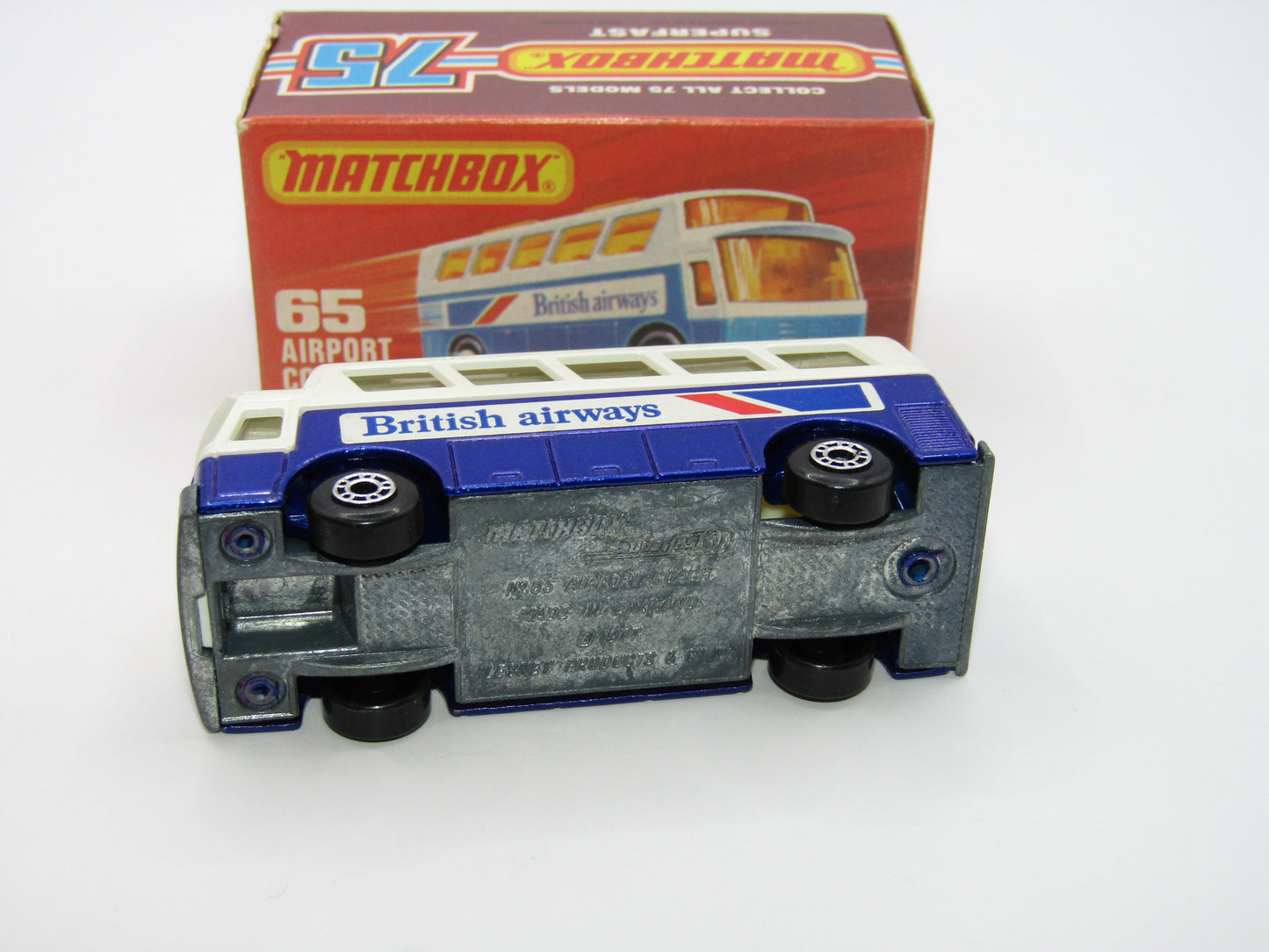 Matchbox Superfast 65B Airport Coach British Airways CLEAR Windows