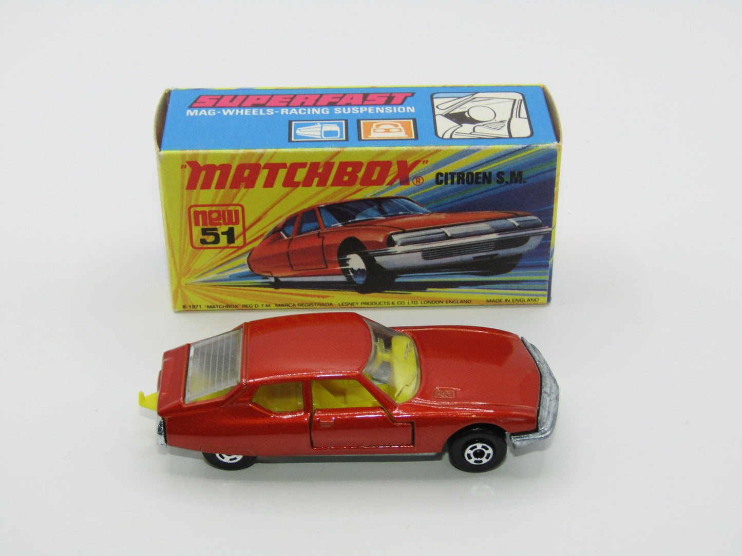 Matchbox Superfast 51B Citroen SM Dark Bronze LEMON Interior