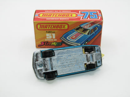 Matchbox Superfast 51B Citroen SM NO STREAKERS TAMPO Beige Interior