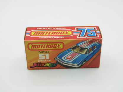Matchbox Superfast 51B Citroen SM NO STREAKERS TAMPO Beige Interior