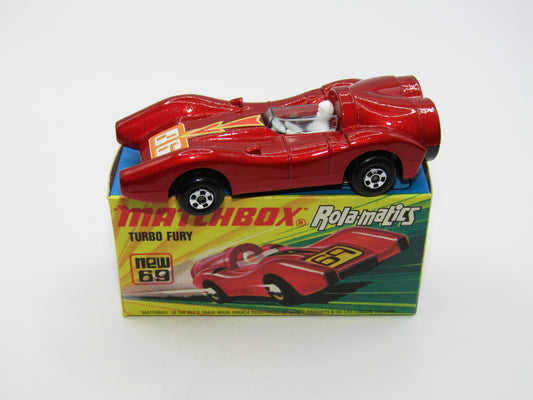 Matchbox Superfast 69B Turbo Fury "86" Label from no 61B Blue Shark