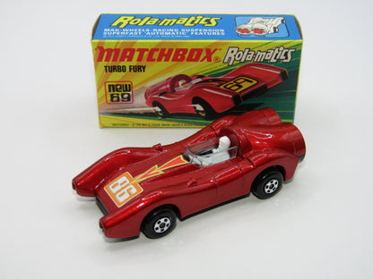 Matchbox Superfast 69B Turbo Fury "86" Label from no 61B Blue Shark