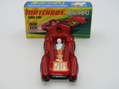 Matchbox Superfast 69B Turbo Fury "86" Label from no 61B Blue Shark