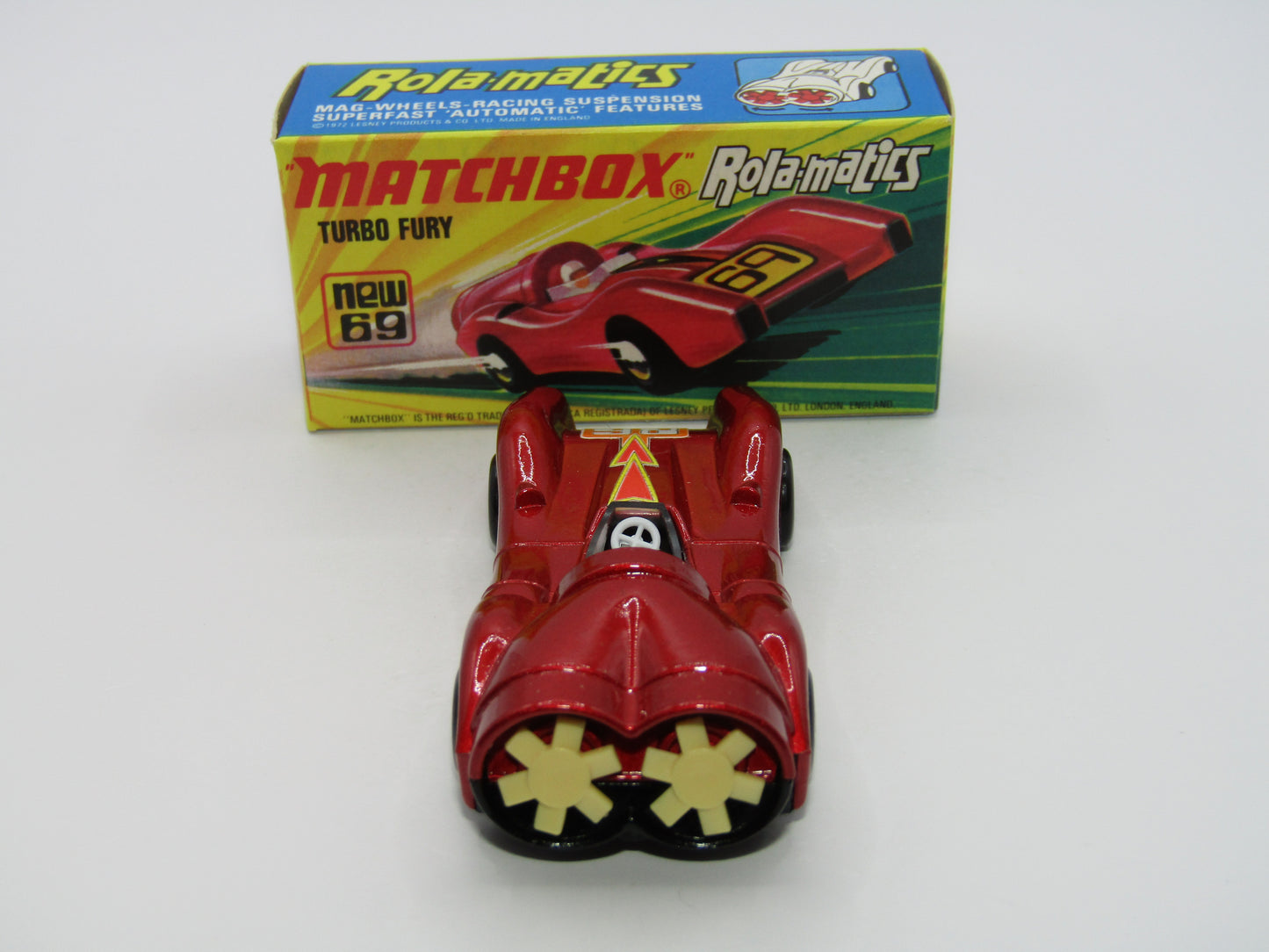Matchbox Superfast 69B Turbo Fury "86" Label from no 61B Blue Shark