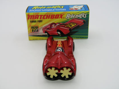 Matchbox Superfast 69B Turbo Fury "86" Label from no 61B Blue Shark