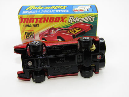 Matchbox Superfast 69B Turbo Fury "86" Label from no 61B Blue Shark