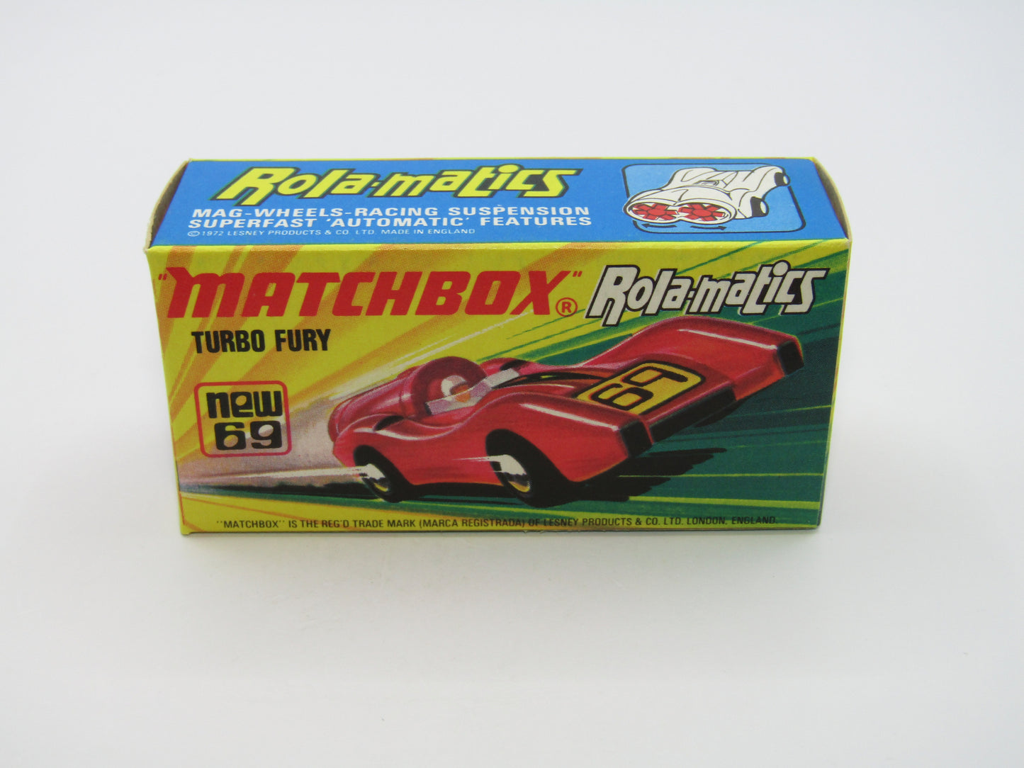 Matchbox Superfast 69B Turbo Fury "86" Label from no 61B Blue Shark
