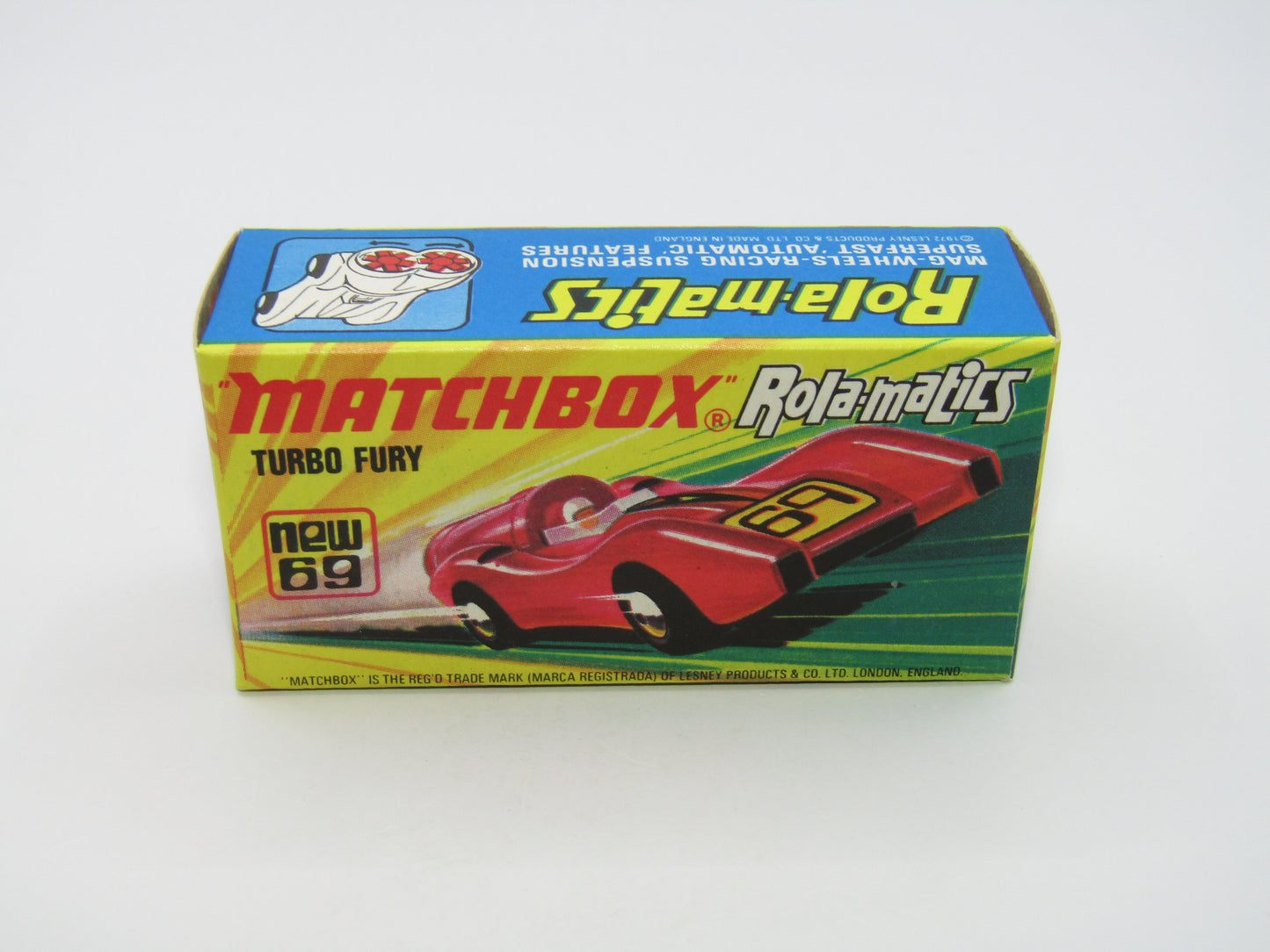 Matchbox Superfast 69B Turbo Fury "86" Label from no 61B Blue Shark