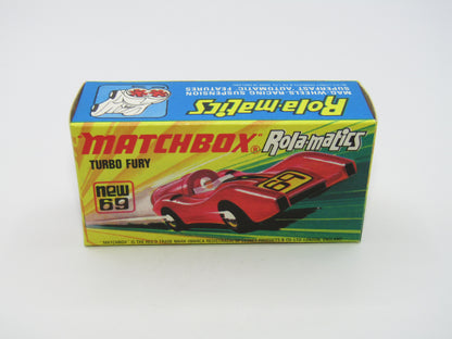 Matchbox Superfast 69B Turbo Fury "86" Label from no 61B Blue Shark