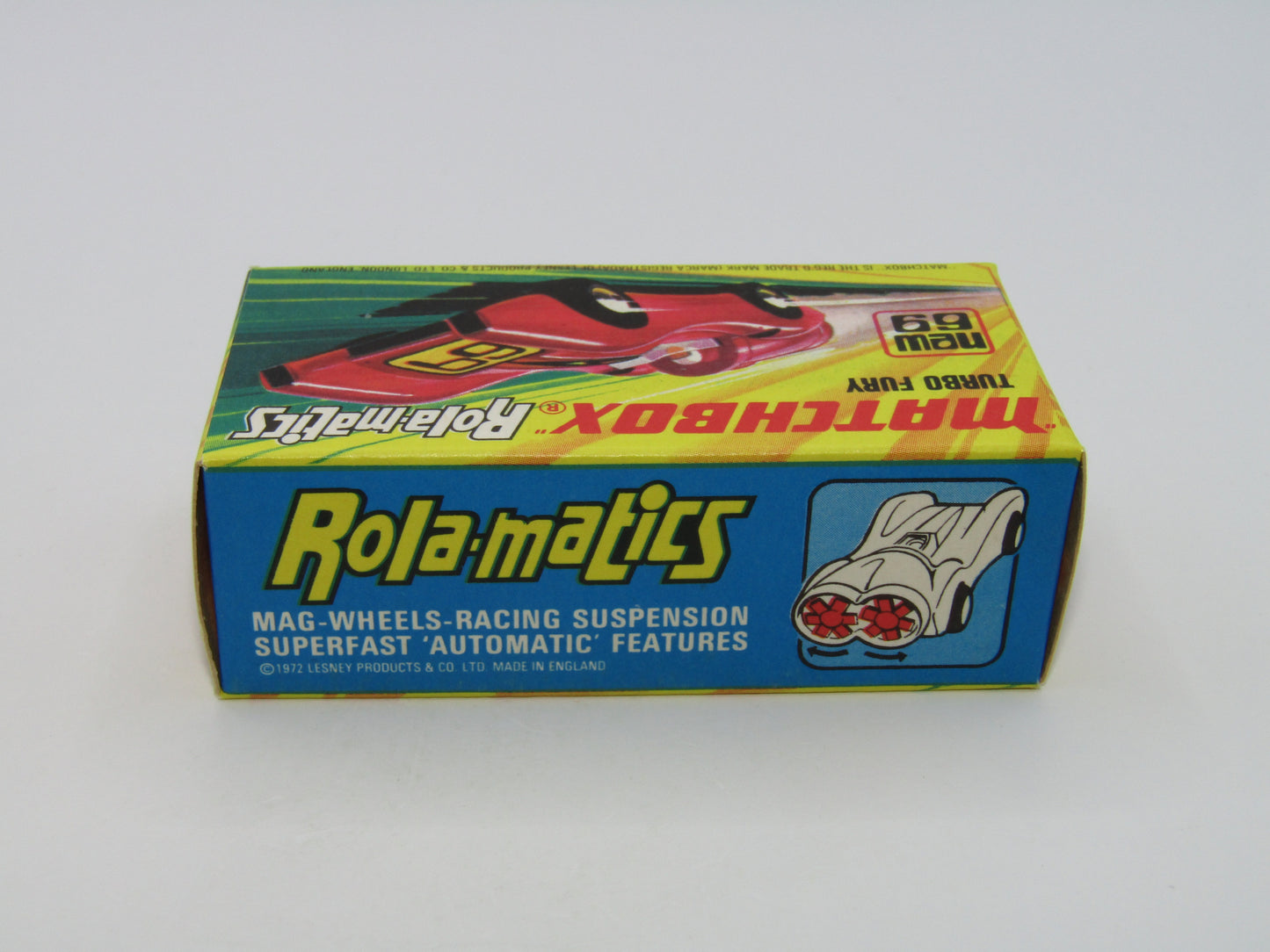 Matchbox Superfast 69B Turbo Fury "86" Label from no 61B Blue Shark