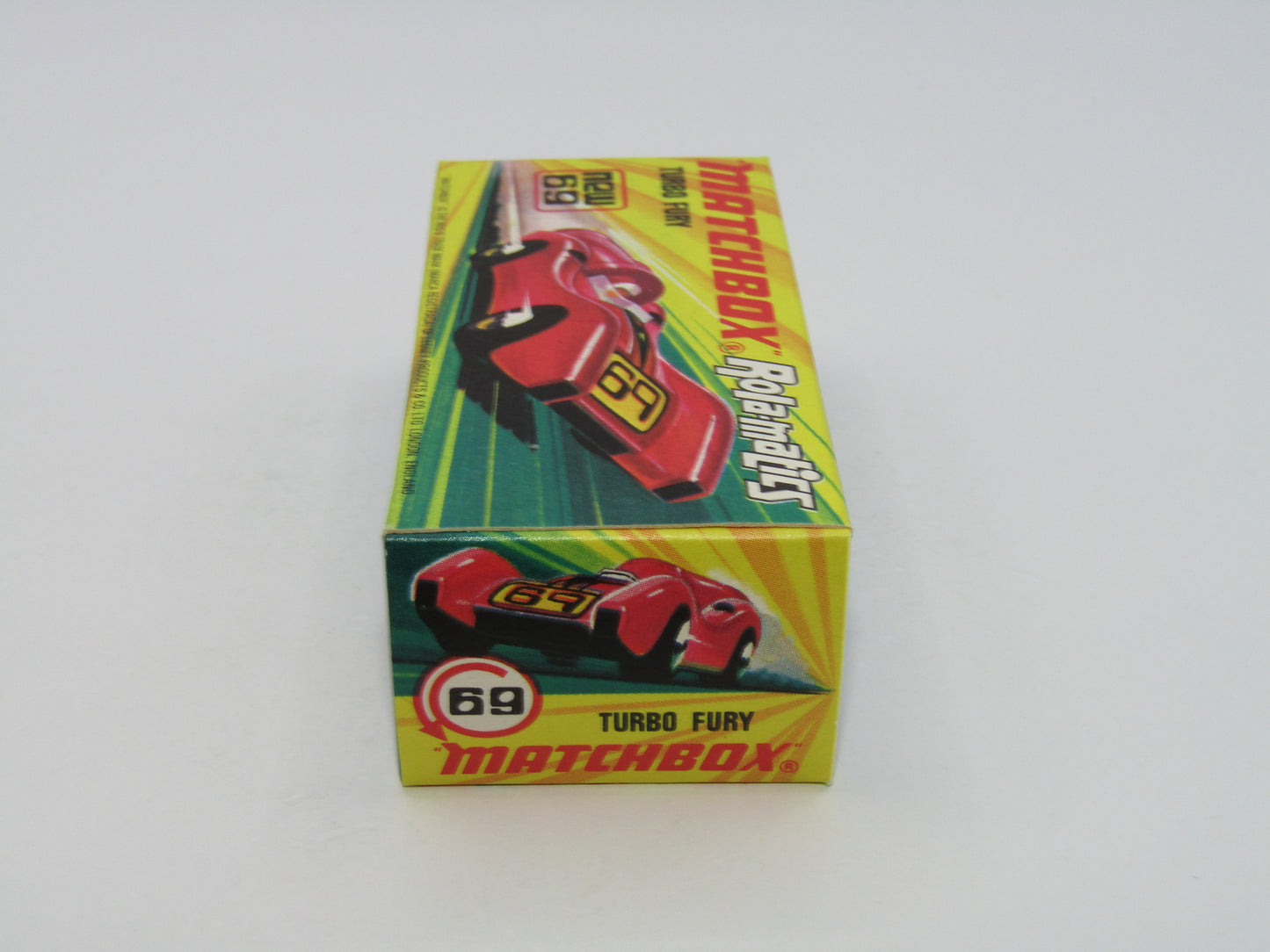Matchbox Superfast 69B Turbo Fury "86" Label from no 61B Blue Shark