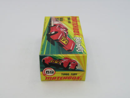 Matchbox Superfast 69B Turbo Fury "86" Label from no 61B Blue Shark