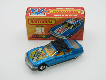 Matchbox Superfast 51B Citroen SM TP Issue Light Metallic Blue