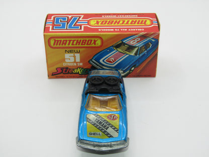 Matchbox Superfast 51B Citroen SM TP Issue Light Metallic Blue