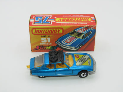 Matchbox Superfast 51B Citroen SM TP Issue Light Metallic Blue