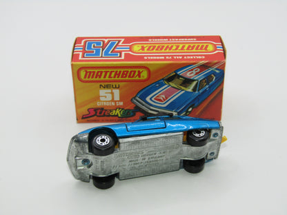 Matchbox Superfast 51B Citroen SM TP Issue Light Metallic Blue