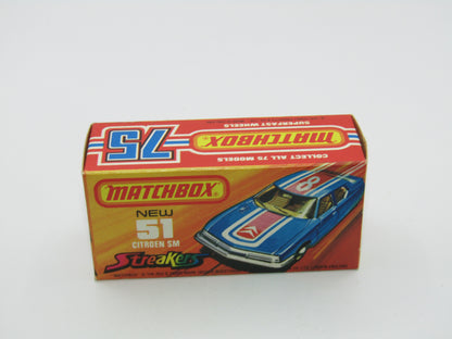 Matchbox Superfast 51B Citroen SM TP Issue Light Metallic Blue