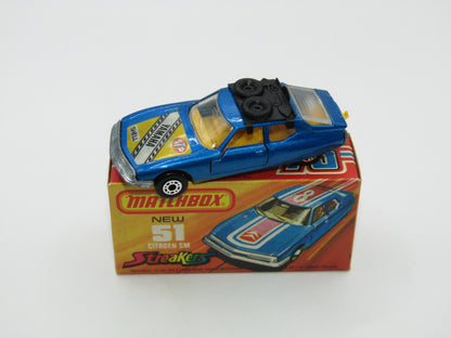 Matchbox Superfast 51B Citroen SM TP Issue VERY DARK Metallic Blue