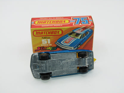 Matchbox Superfast 51B Citroen SM TP Issue VERY DARK Metallic Blue