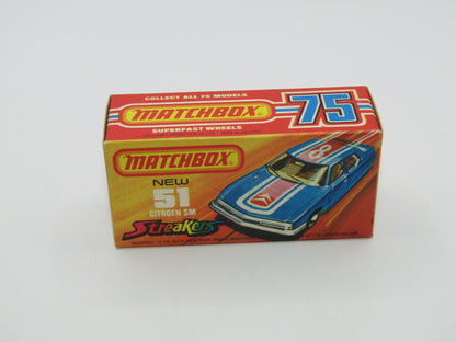 Matchbox Superfast 51B Citroen SM TP Issue VERY DARK Metallic Blue